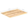 Voir la diapositive 6 : VIDAXL Dessus de table Bois de manguier solide 15-16 mm 70x60 cm