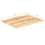 Voir la diapositive 6 : VIDAXL Dessus de table Bois de manguier solide 15-16 mm 70x60 cm