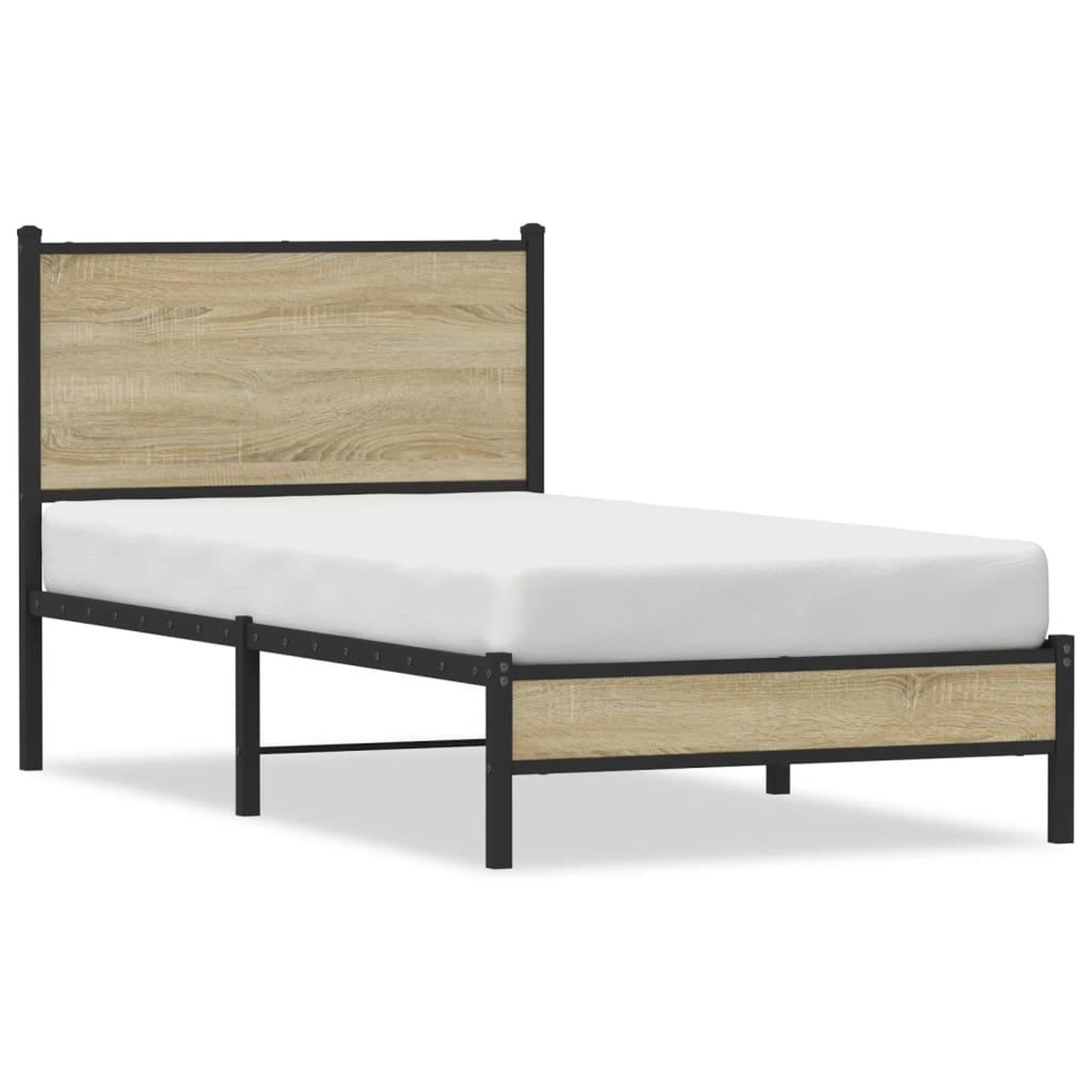 Voir la diapositive 2 : VIDAXL Cadre de lit en metal sans matelas chene sonoma 80x200 cm