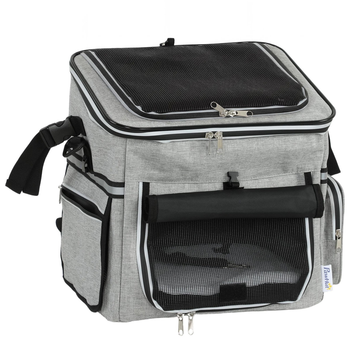 PAWHUT Panier de vélo avant pour chiens sac à dos sac bandoulière siège auto 4 en 1