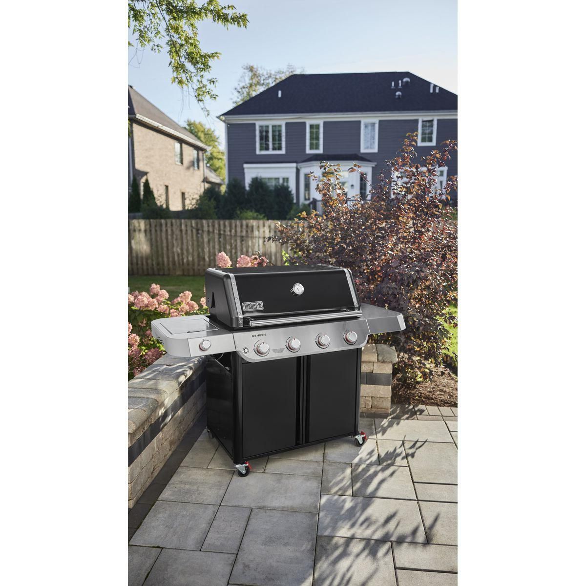 Weber Barbecue gaz Genesis E-415 black 4 brûleurs sur chariot, 86x48 cm