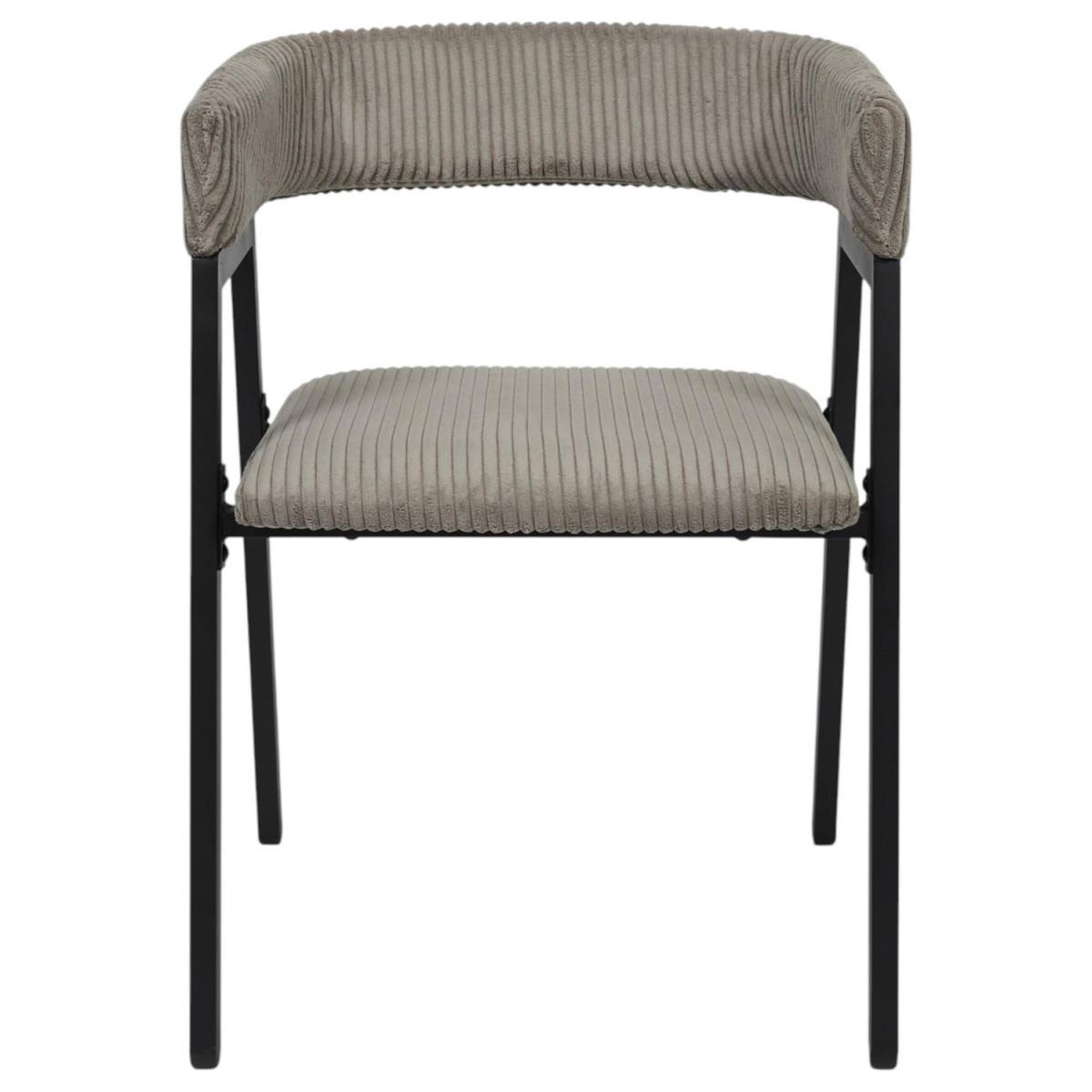 Voir la diapositive 3 : The Home Deco Factory Lot de 2 chaises design côtelé  scott  71cm taupe