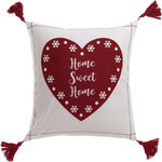 Les Ateliers du Linge Coussin imprimé en polycoton sweet home. Coloris disponibles : Bleu, Blanc