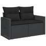 Voir la diapositive 4 : VIDAXL Canape de jardin avec coussins 2 places noir resine tressee