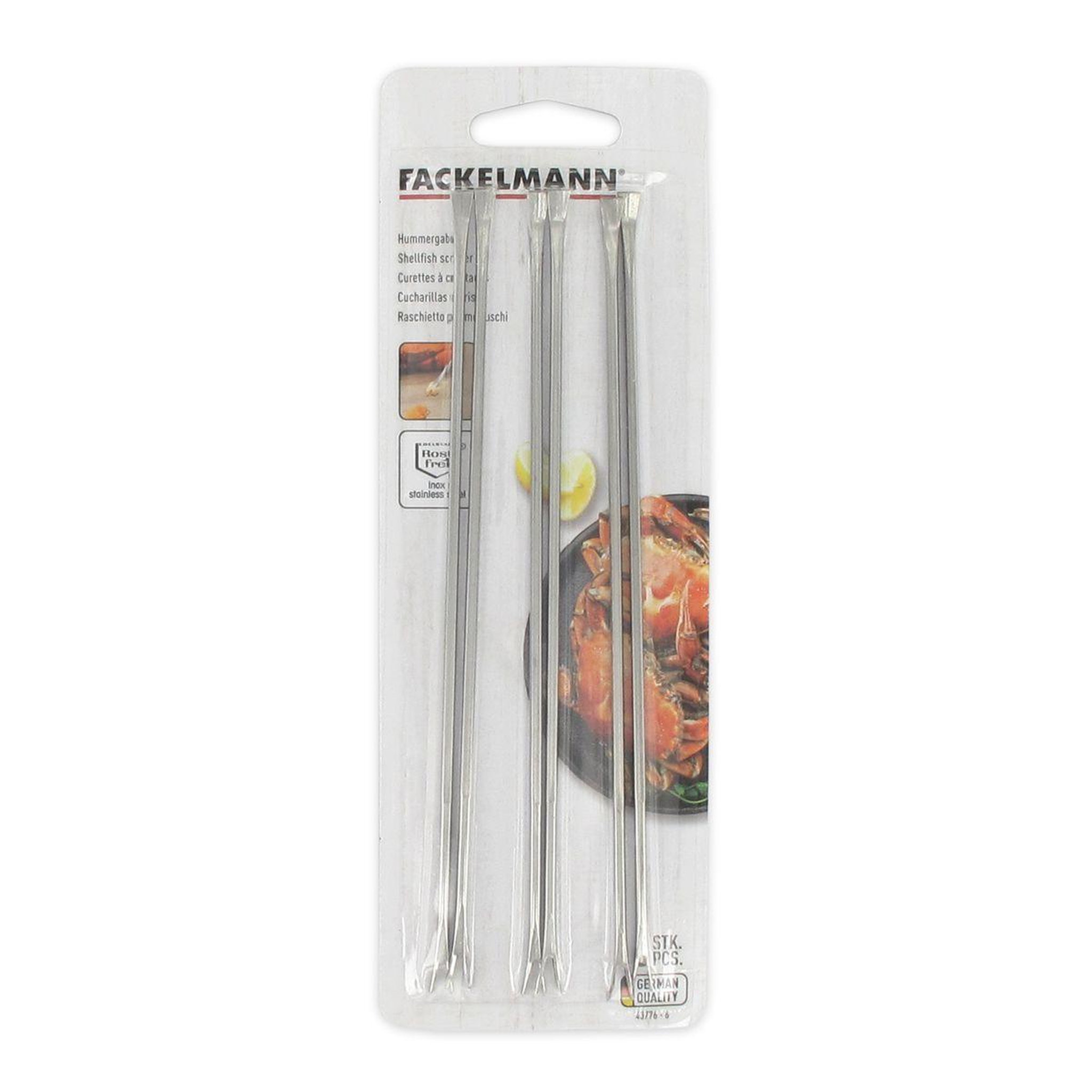 Voir la diapositive 4 : Fackelmann Lot de 12 fourchettes à crustacé en acier inoxydable 18,5 cm Fackelmann