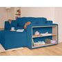 Voir la diapositive 3 : BEST MOBILIER Topaze - canapé d'angle réversible 4 places - convertible avec coffre, tablette et poufs - en velours côtelé