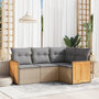 Voir la diapositive 1 : VIDAXL Salon de jardin avec coussins 4 pcs beige resine tressee