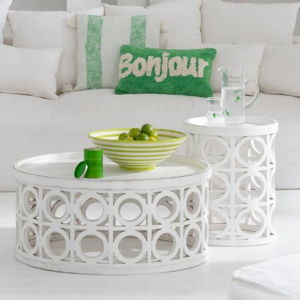 Paris Prix Saladier en Céramique  Granada Rayure  40cm Vert