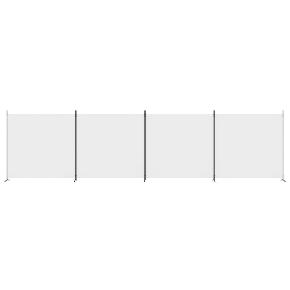 VIDAXL Cloison de separation 4 panneaux Blanc 698x180 cm Tissu