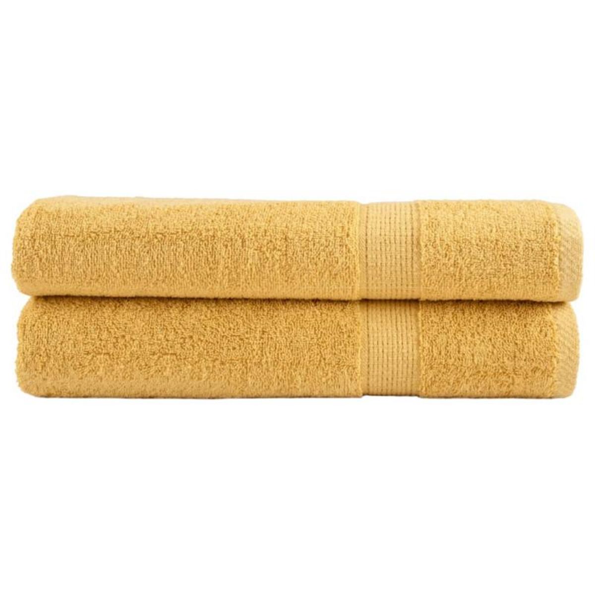 VIDAXL Serviettes de qualité supérieure SOLUND 2 pcs doré 600 g m²