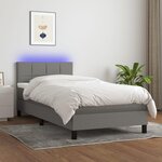 VIDAXL Sommier a lattes de lit avec matelas et LED Gris fonce 80x200cm