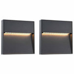 VIDAXL 2 pcs Appliques murales LED d'exterieur 3 W Noir Carre