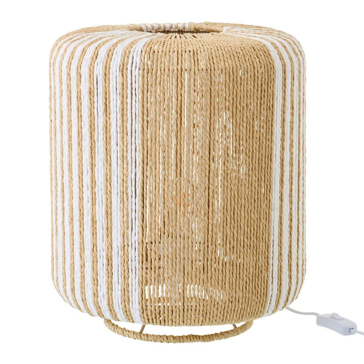 Paris Prix Lampe à Poser Corde  Chase  39cm Blanc & Naturel