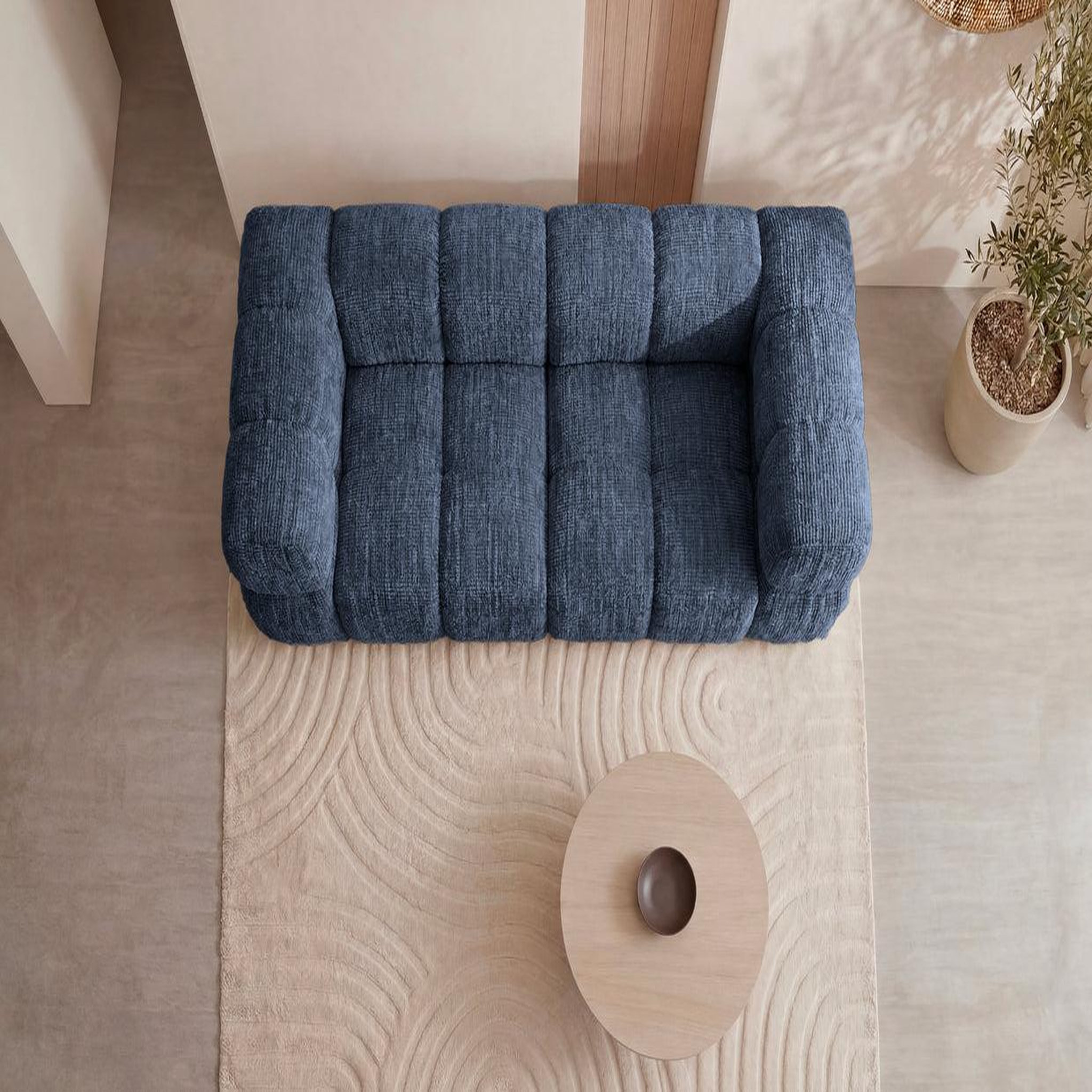 Voir la diapositive 6 : CASANOVA PARIS Gustave - canapé droit tissu chenille 2 places