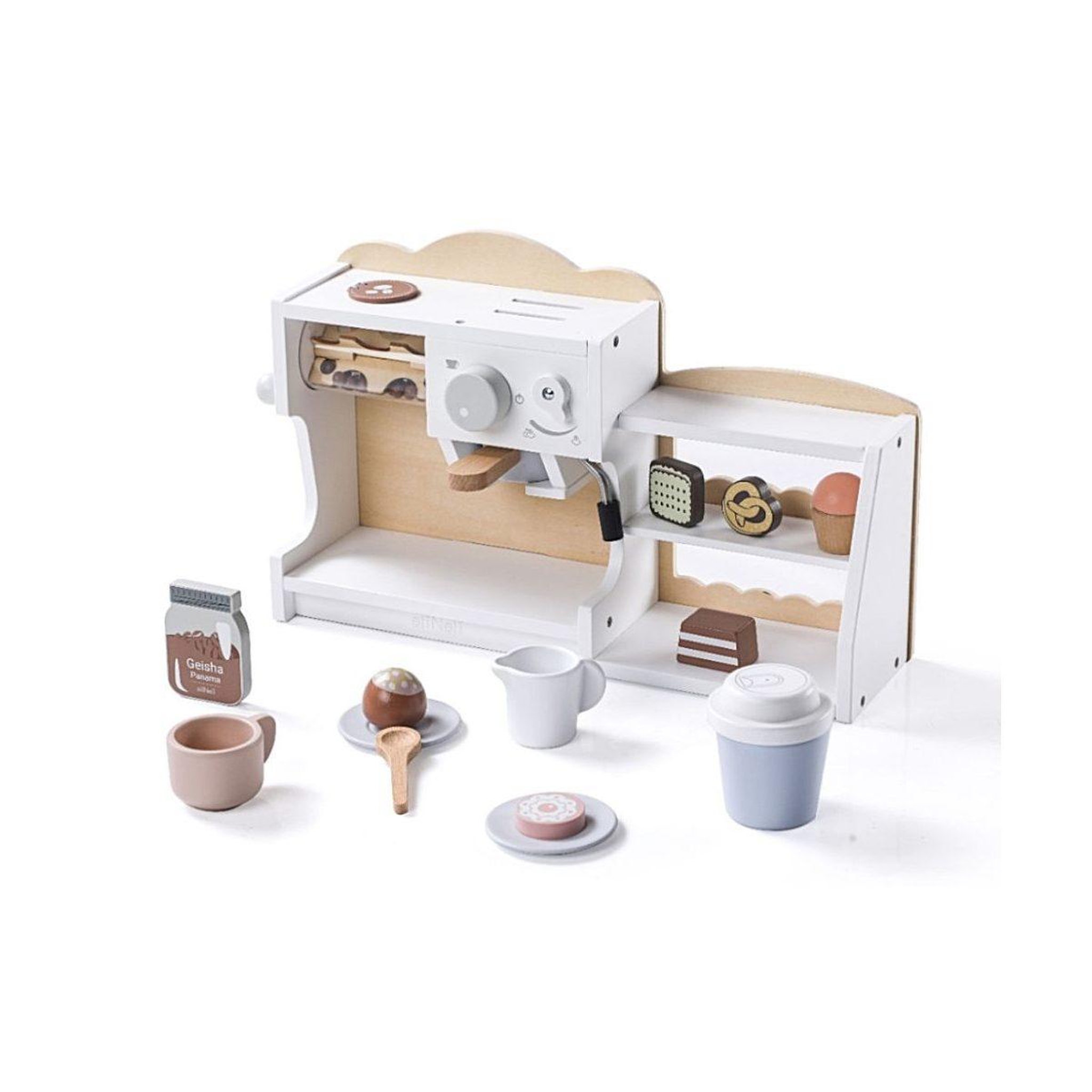 ELINELI Machine à café et boutique 2en1 en bois