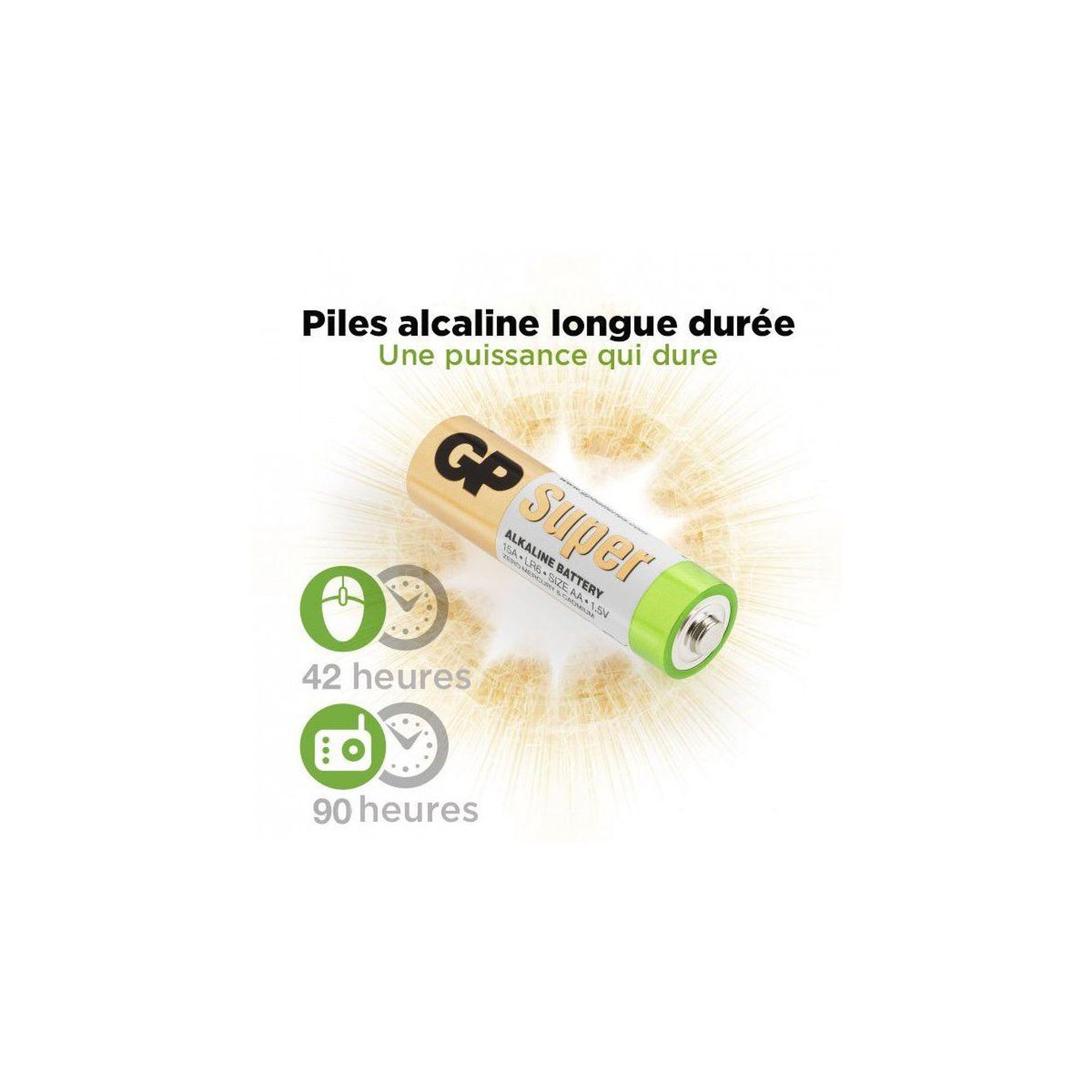 Voir la diapositive 2 : GP BATTERIES Pile Pack de 40 piles Super Alcaline AA/LR06
