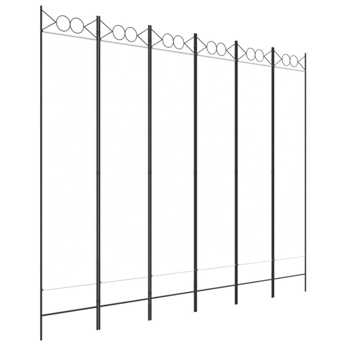 VIDAXL Cloison de separation 6 panneaux Blanc 240x200 cm Tissu
