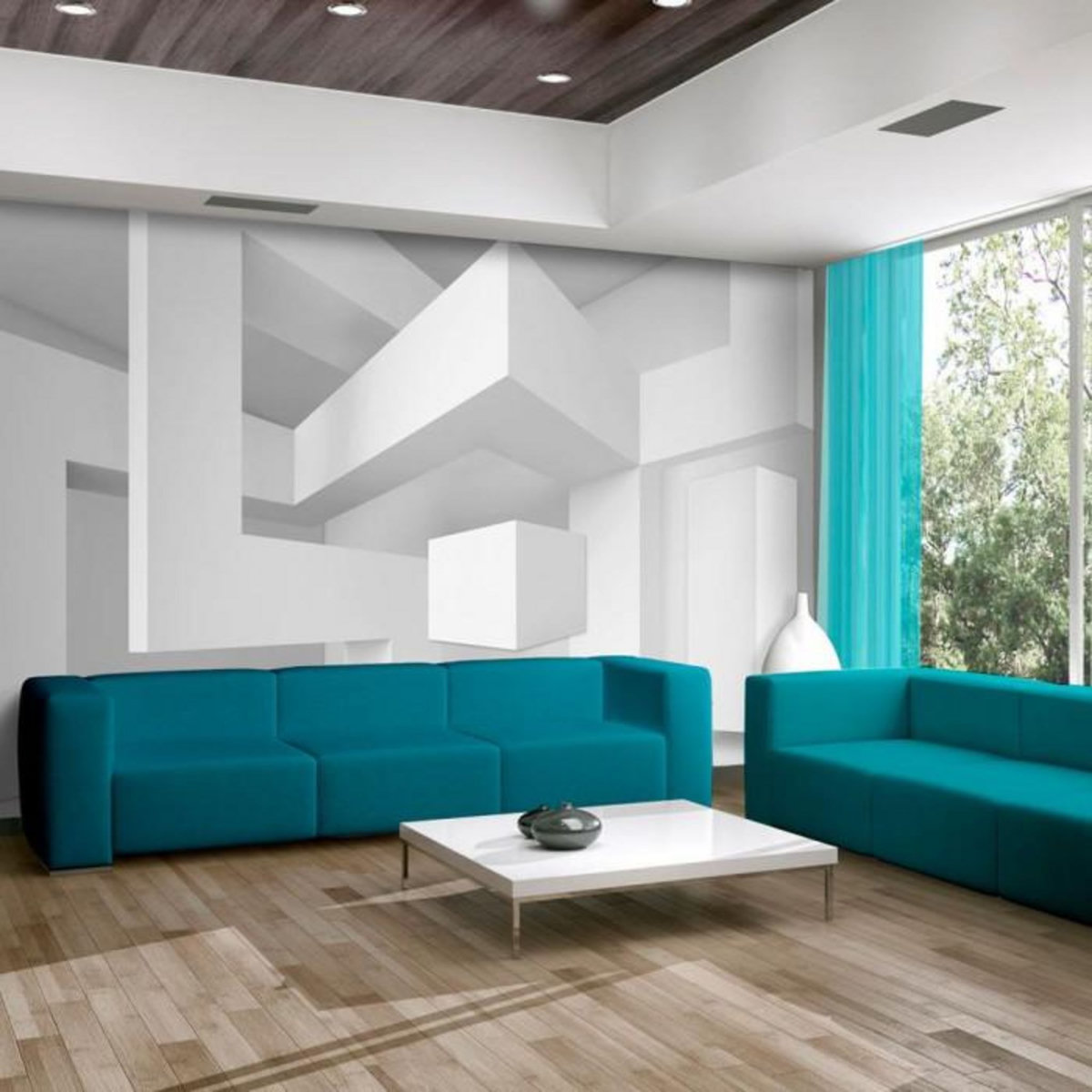 Paris Prix Papier Peint  White Geometry