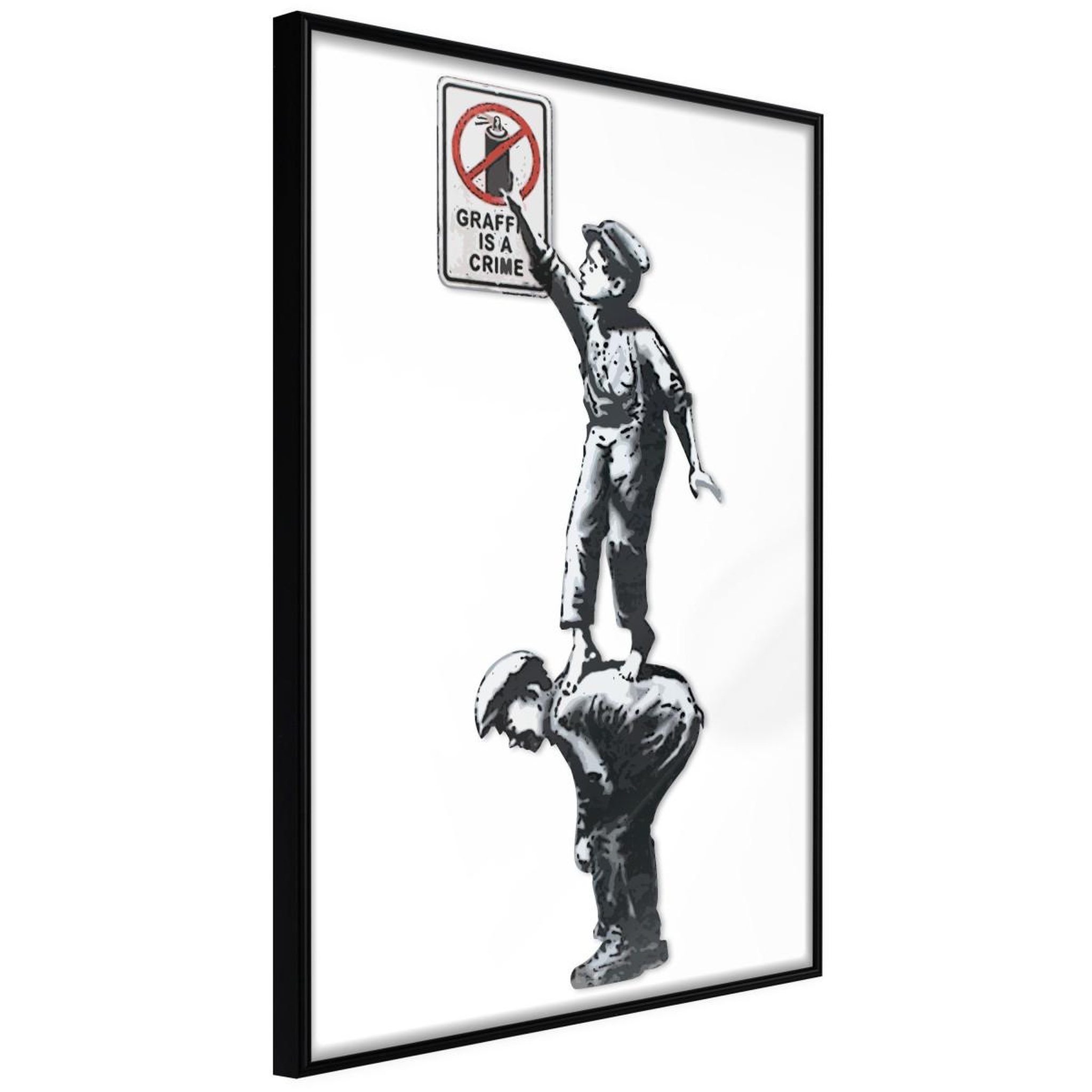 Paris Prix Affiche murale encadrée  banksy graffiti is a crime. Coloris disponibles : Jaune, Noir