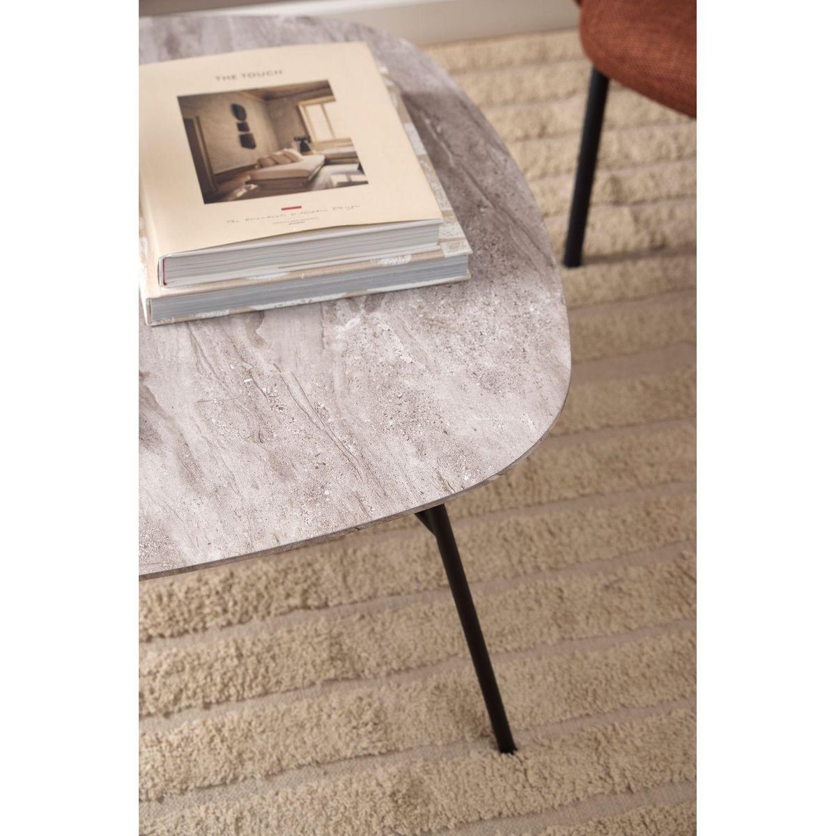 TOILINUX Table basse en bois et métal HALDOR