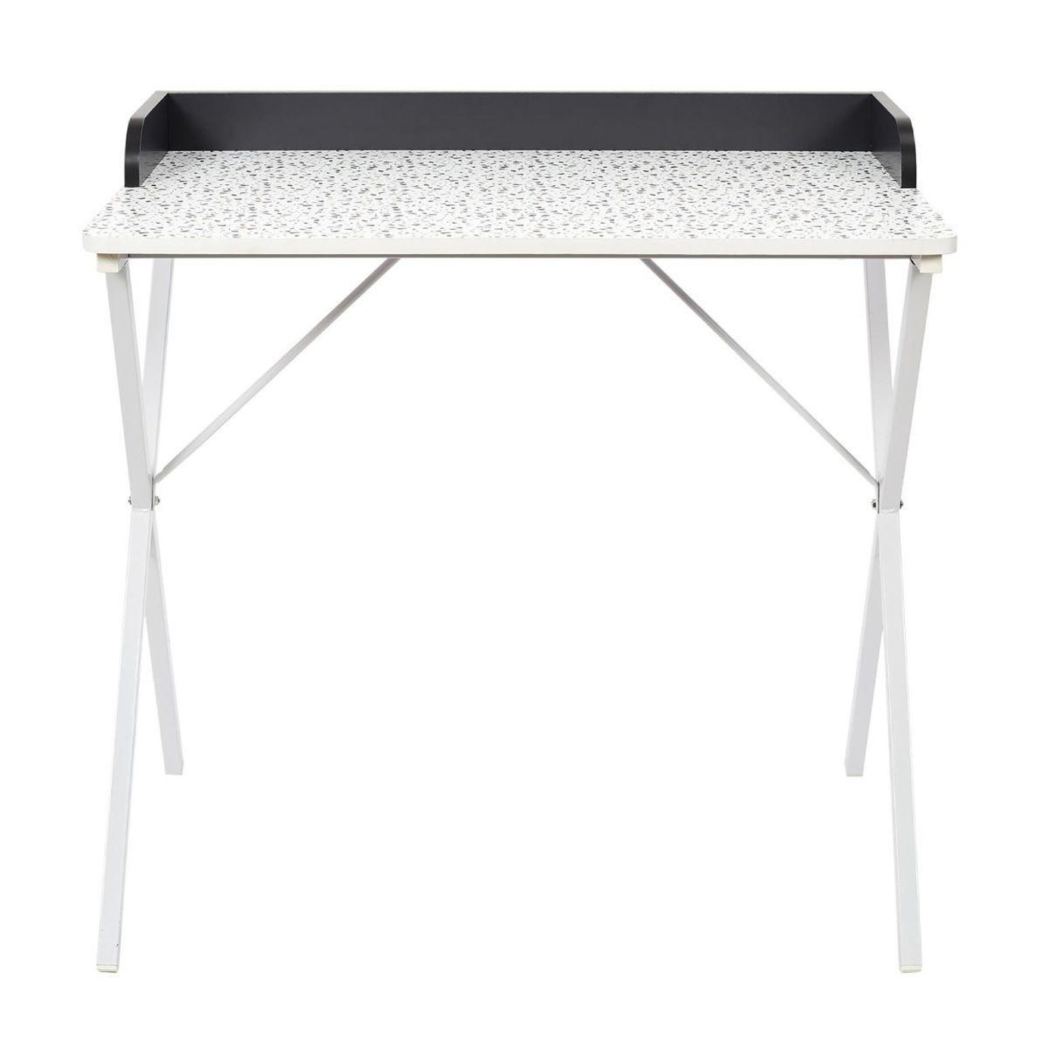 Voir la diapositive 2 : HOME DECO KIDS Bureau design effet  terrazzo  80cm blanc & gris
