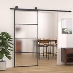 VIDAXL Porte coulissante Verre ESG depoli et aluminium 90x205 cm Noir