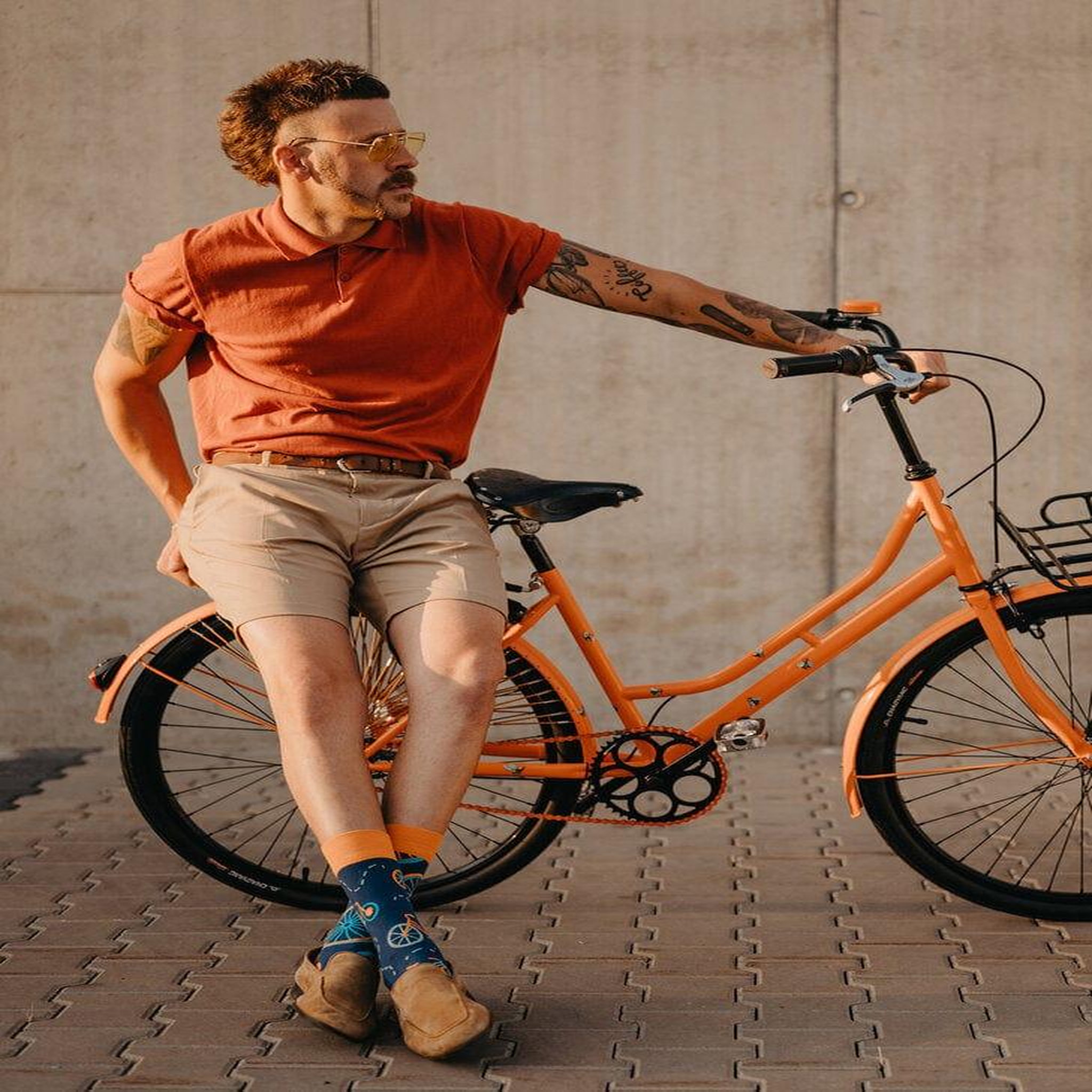 Voir la diapositive 5 : DEDOLES Chaussettes bicyclettes oranges