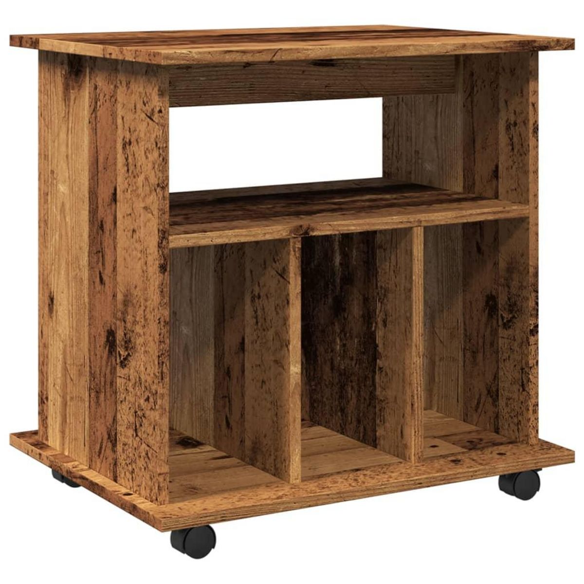 VIDAXL Armoire a roulettes vieux bois 60x45x60 cm bois d'ingenierie