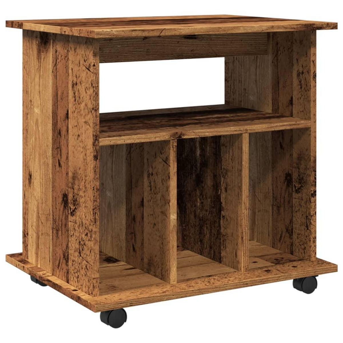 VIDAXL Armoire a roulettes vieux bois 60x45x60 cm bois d'ingenierie