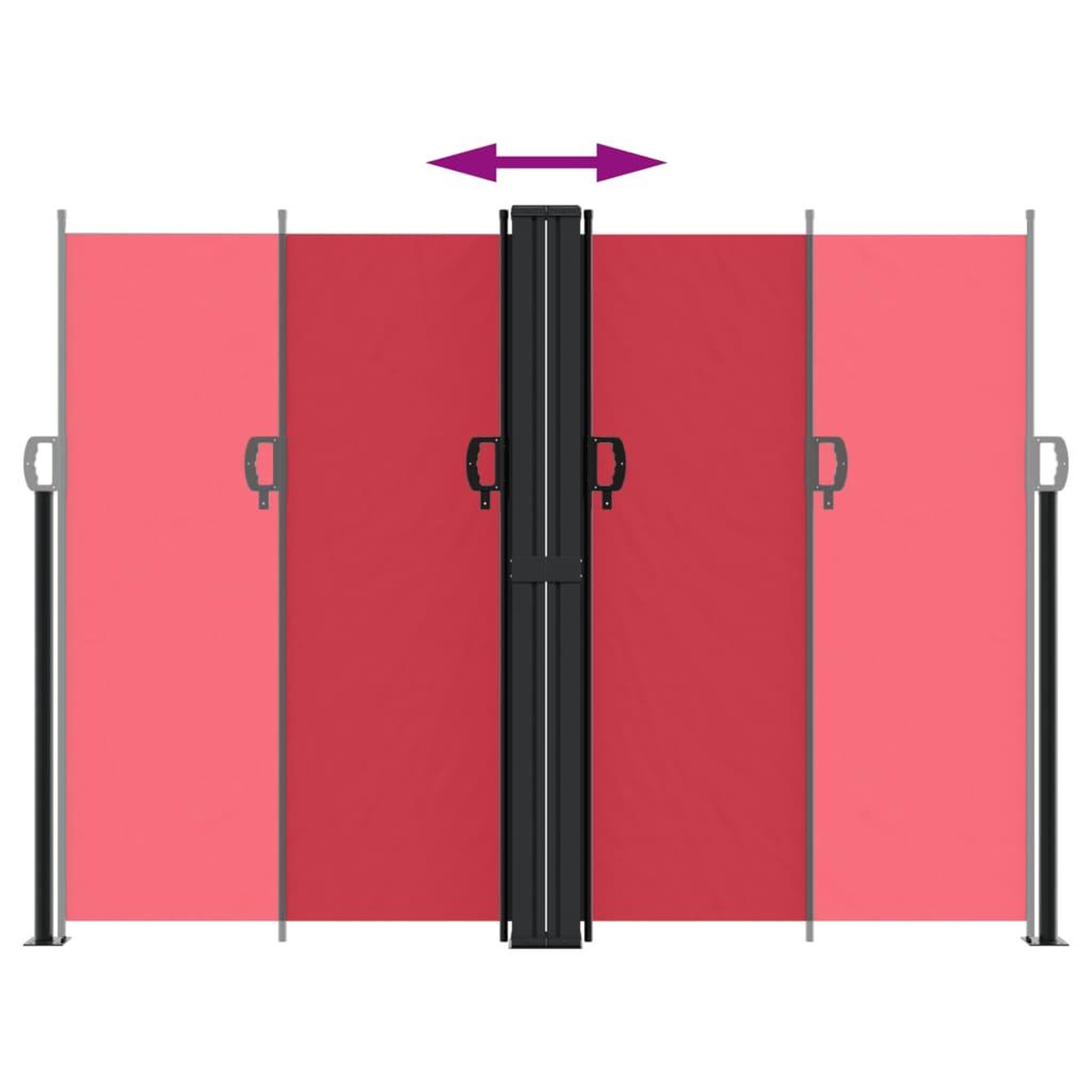 Voir la diapositive 5 : VIDAXL Auvent lateral retractable rouge 180x1000 cm