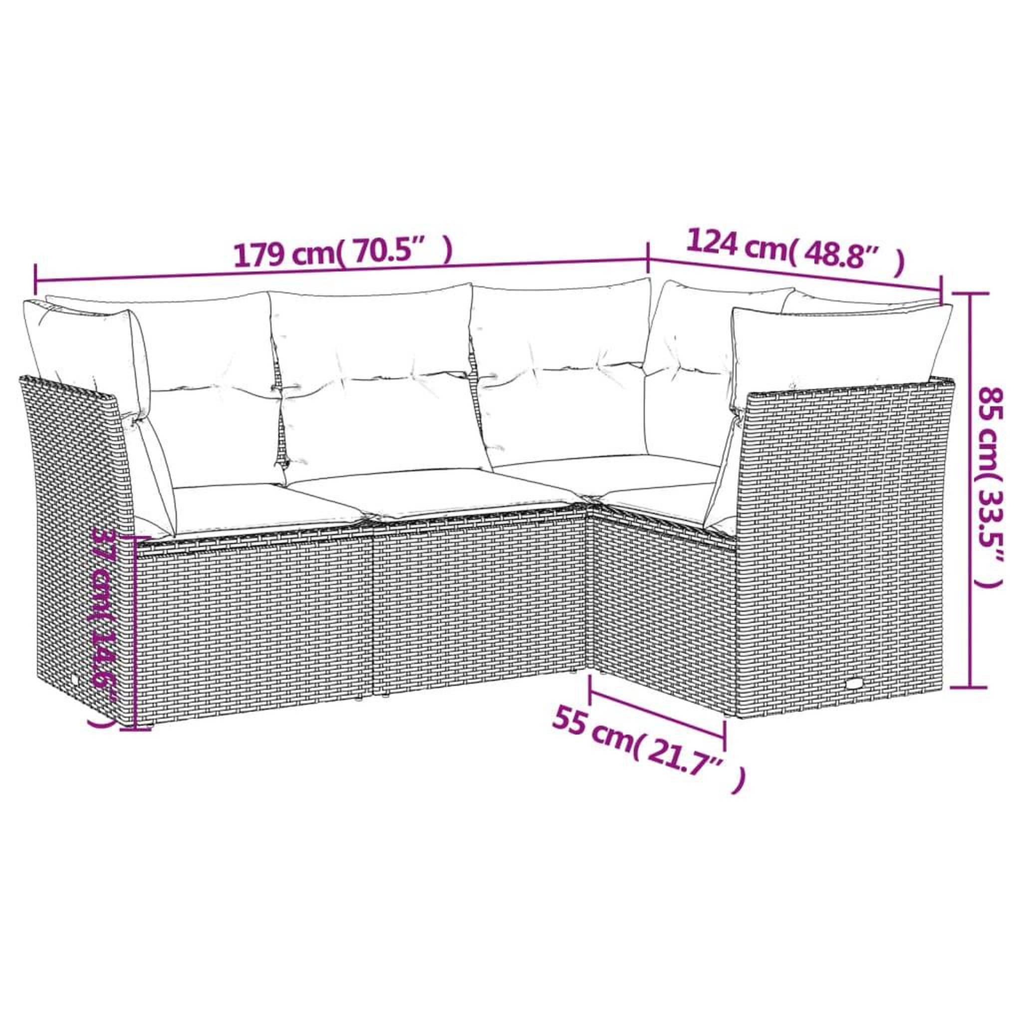 Voir la diapositive 3 : VIDAXL Salon de jardin 4 pcs avec coussins noir resine tressee