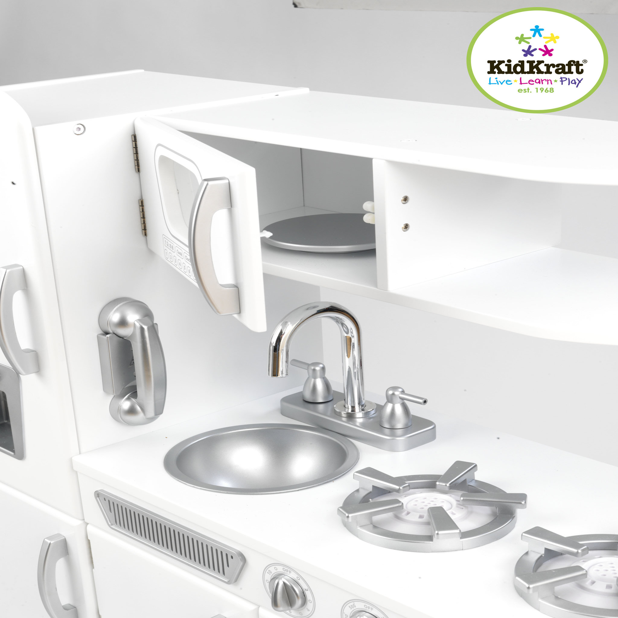 Voir la diapositive 4 : Kidkraft Cuisine enfant en bois vintage blanc