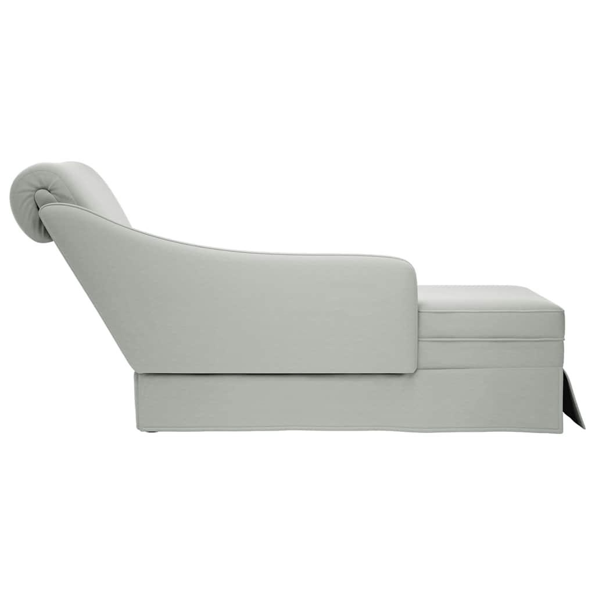 Voir la diapositive 5 : VIDAXL Fauteuil long et traversin accoudoir droit gris clair velours