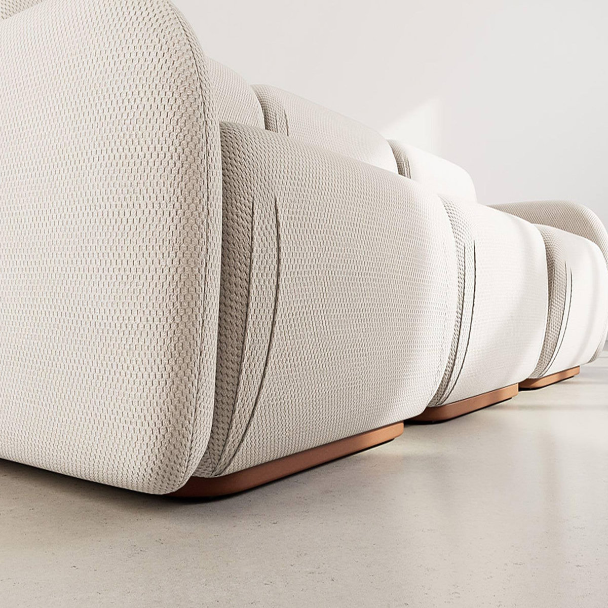 LISA DESIGN Penelope - canapé droit modulable 3 places en velours texturé