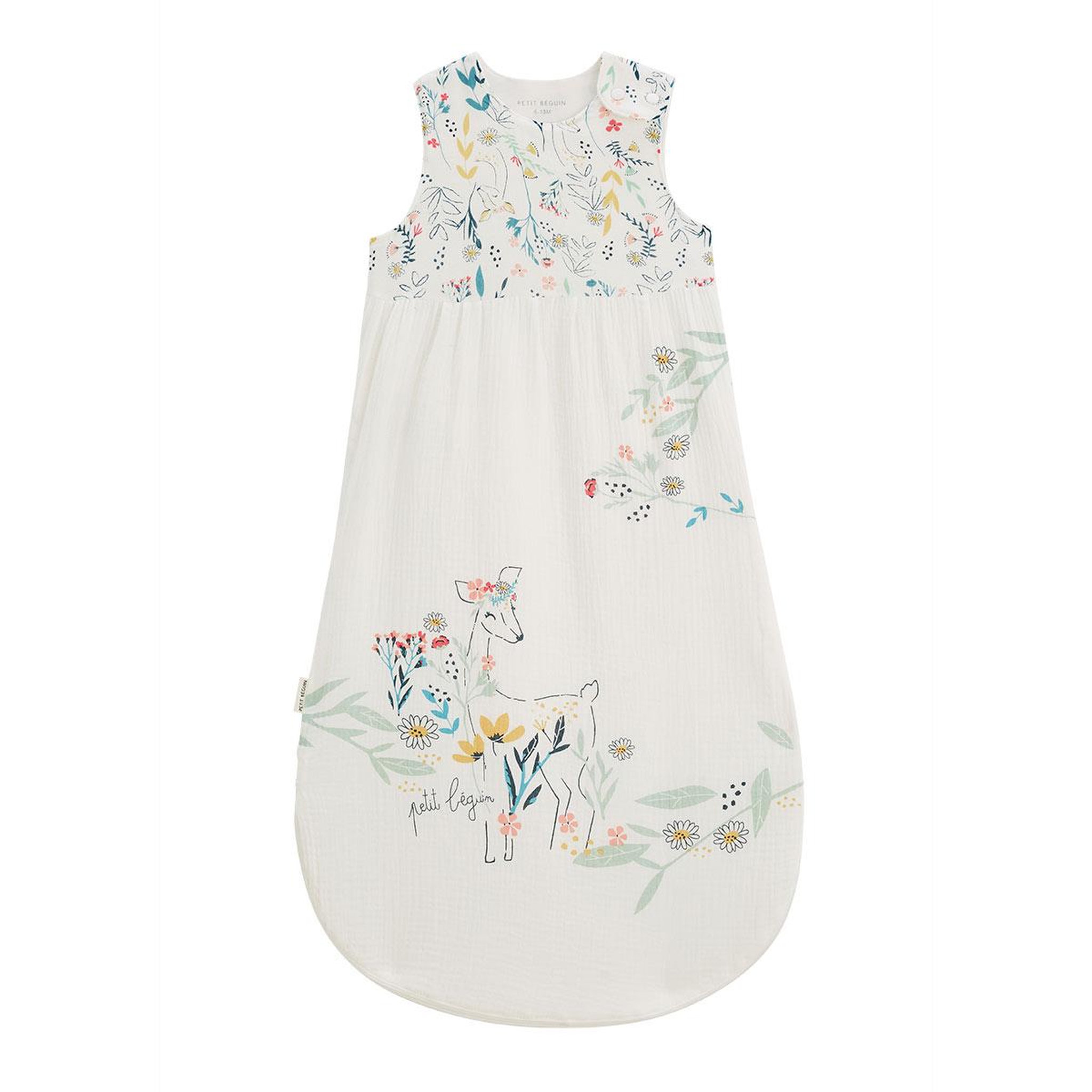 Voir la diapositive 1 : Petit Béguin Gigoteuse d'été en gaze de coton Jardin Poétique