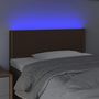 Voir la diapositive 3 : VIDAXL Tete de lit a LED Marron Fonce 90x5x78/88 cm Tissu