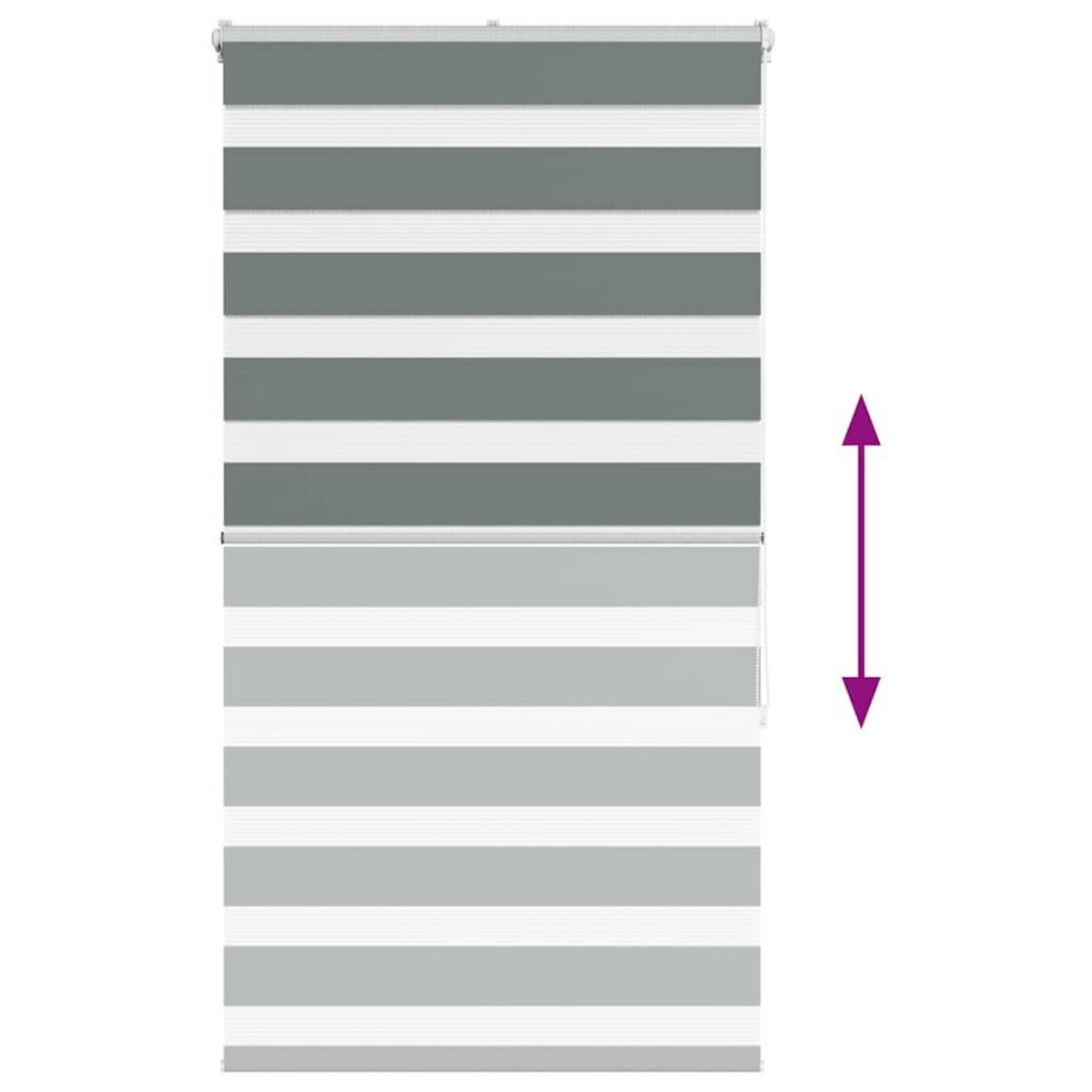 VIDAXL Store zebre gris fonce largeur du tissu 50,9 cm polyester