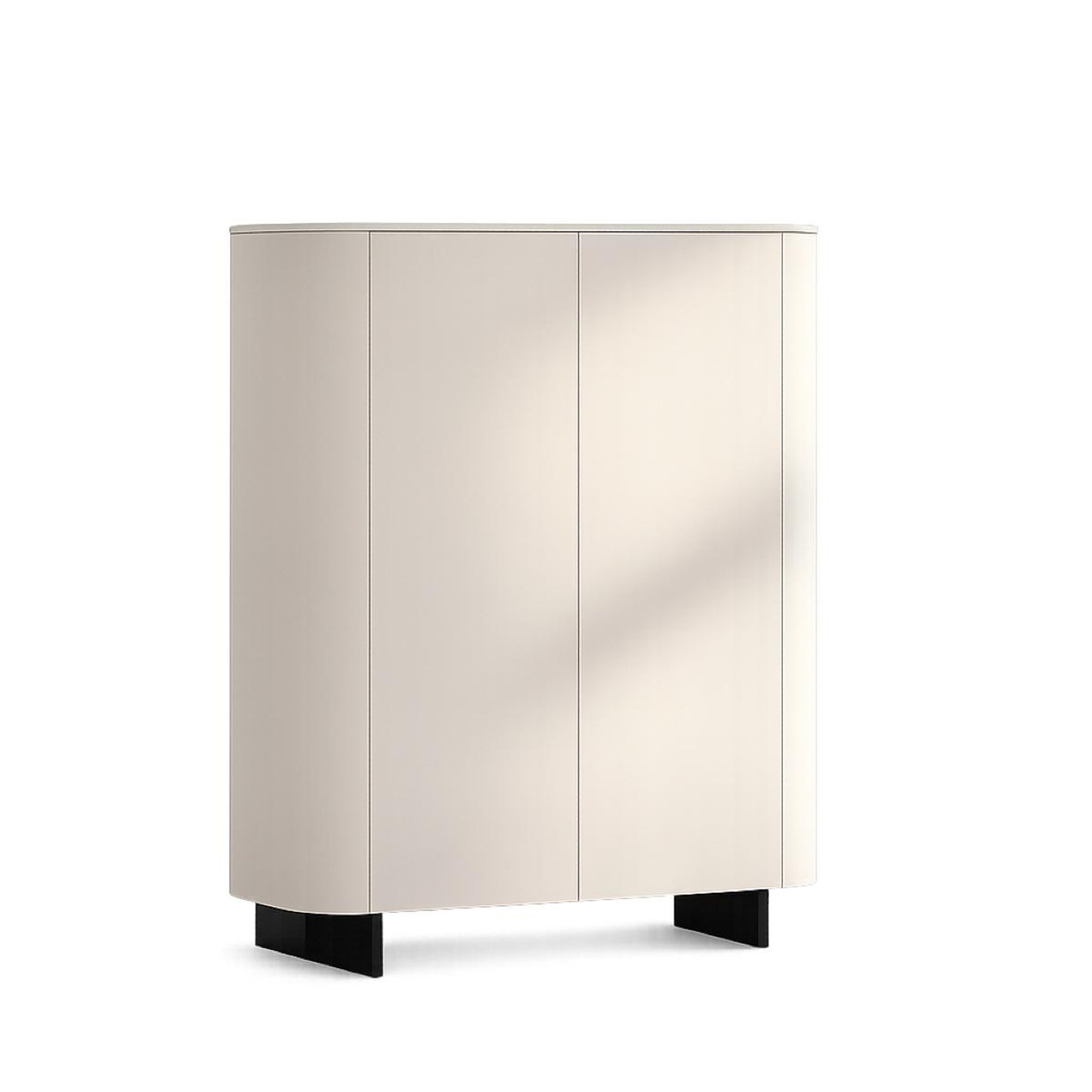 JLC KREATION Argentier-bar arrondi 2 portes beige cachemire isabela