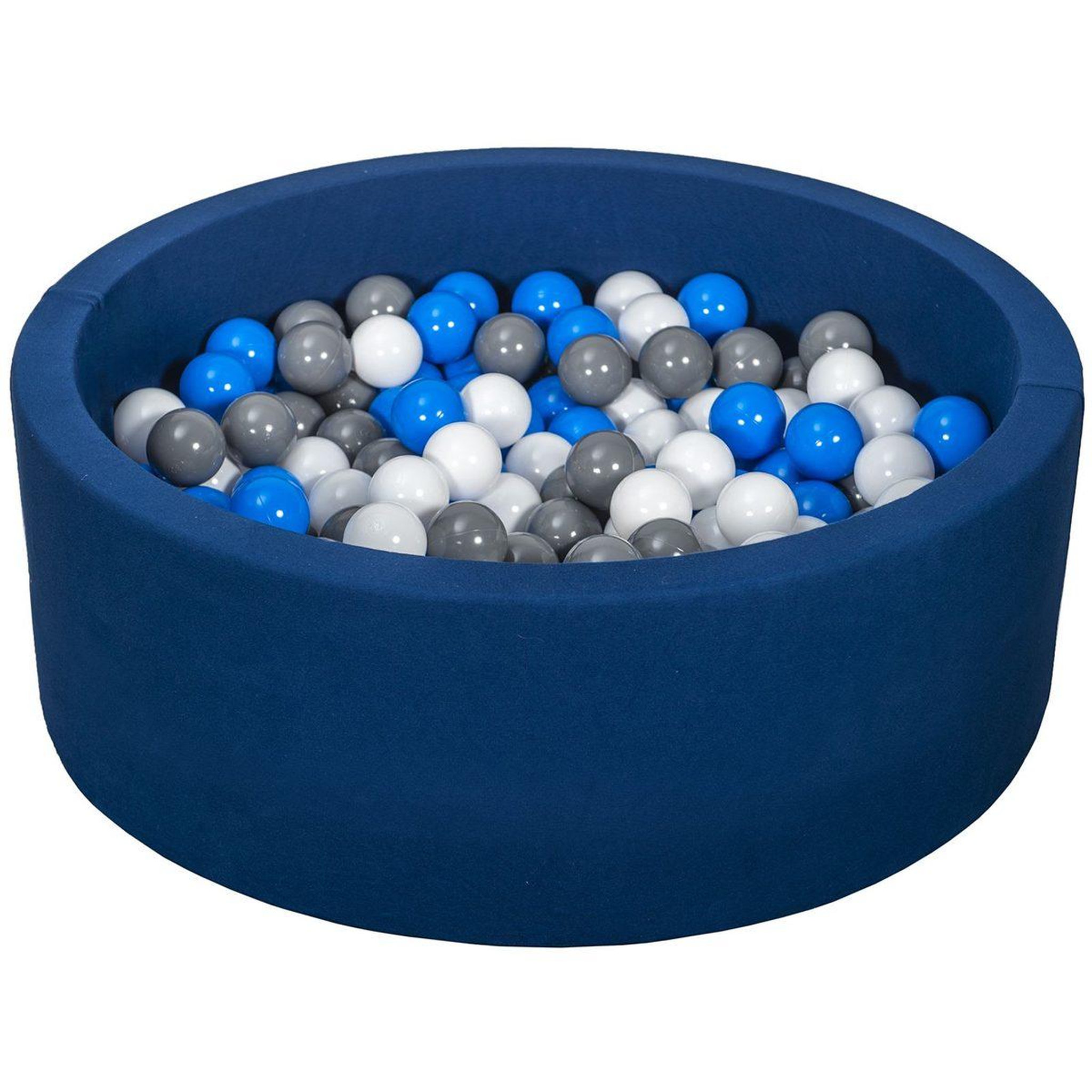 VELINDA Piscine à balles aire de jeu + 200 balles bleu marine blanc,bleu,gris