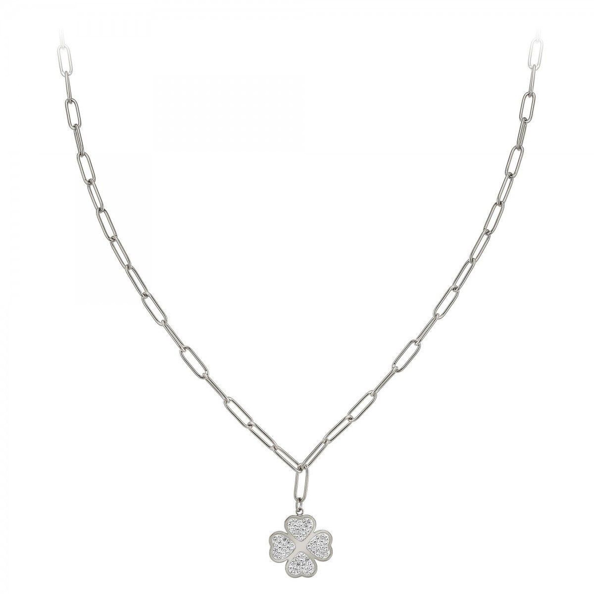 Voir la diapositive 3 : SC CRYSTAL Collier trèfle SC Crystal orné de Cristaux scintillants