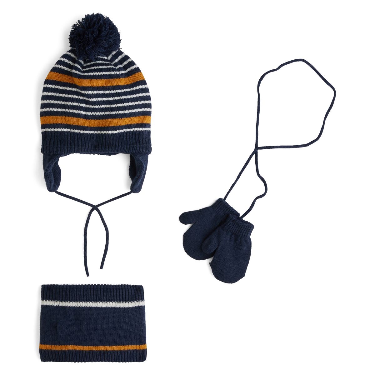 INEXTENSO Ensemble bonnet + snood + gants bébé garçon