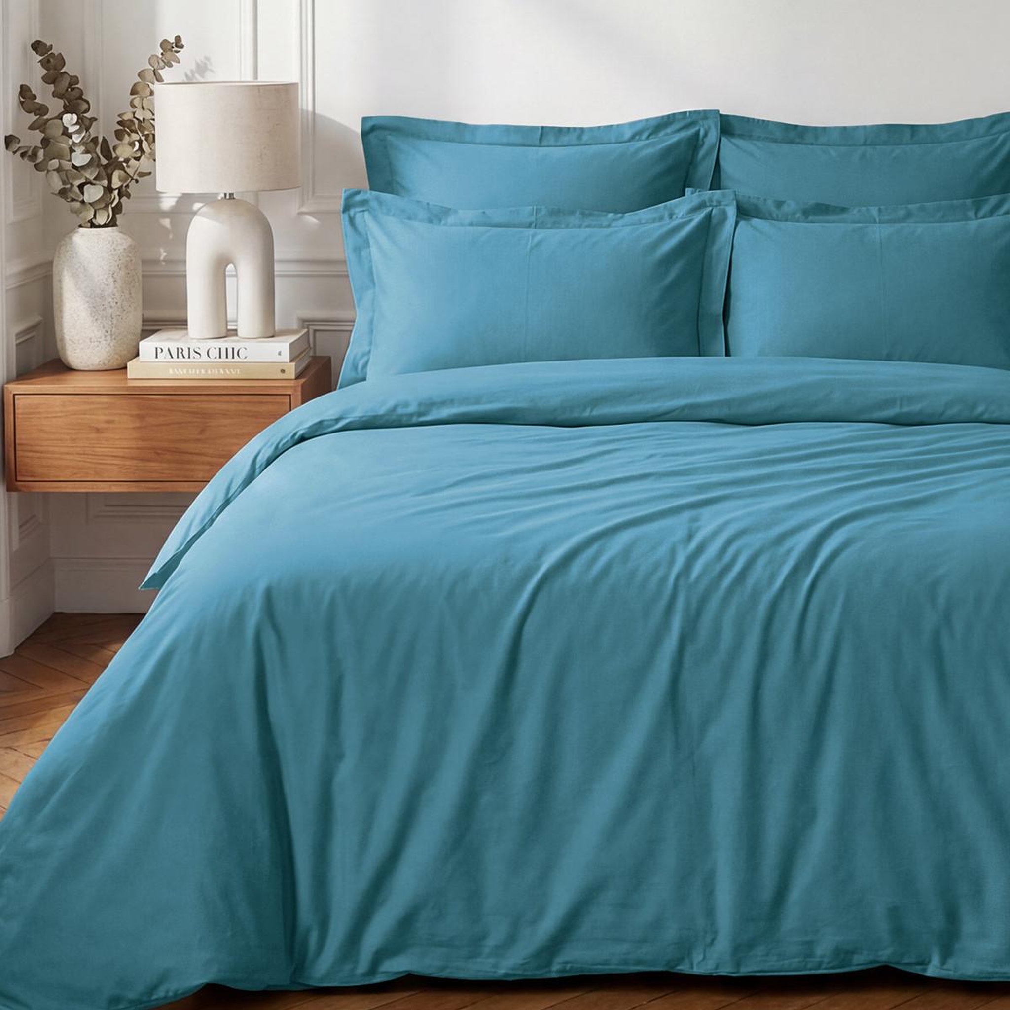 Voir la diapositive 2 : Sensei Maison Housse de couette en percale coton SOFT PERCALE