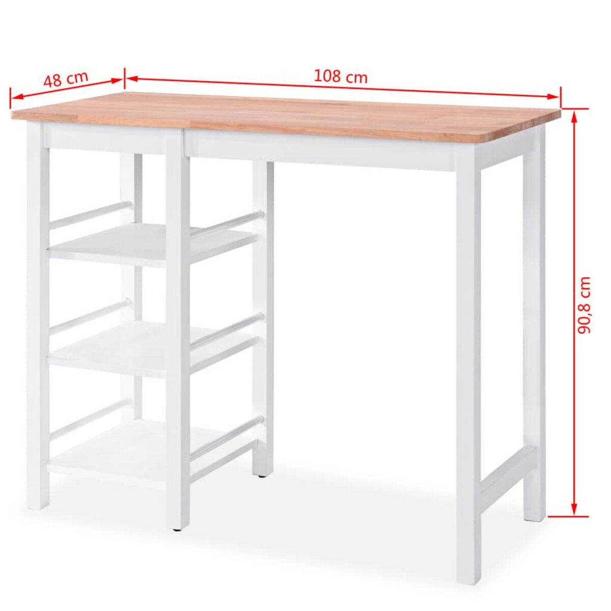 VIDAXL Ensemble de bar 3 pcs MDF Blanc