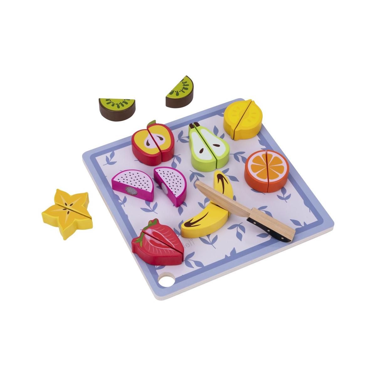 ELINELI Jeu d'imitation Coupe-Fruits en bois