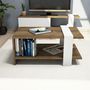 Voir la diapositive 2 : TOILINUX Table basse design scandinave Gaye - L. 80 x H. 35 cm - Marron noix