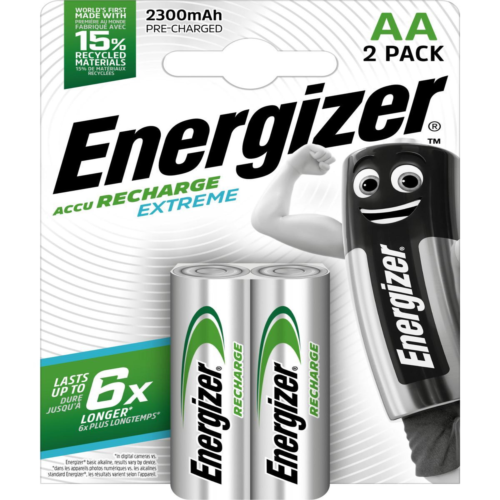 Voir la diapositive 2 : Energizer Batteries rechargeables Energizer Accu Recharge Extreme 2300 AA NiMH