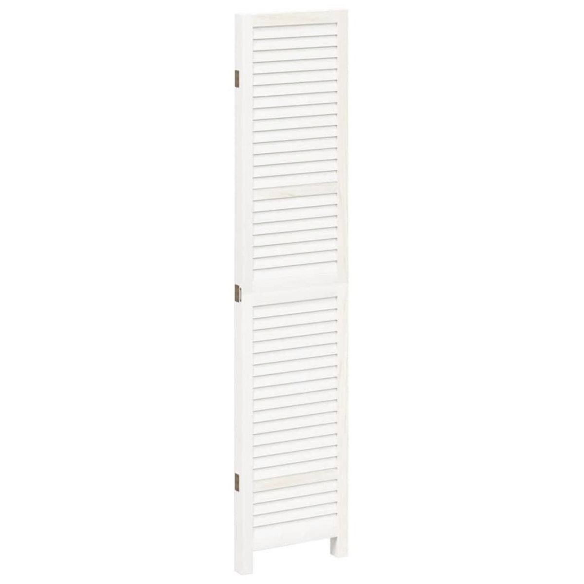 VIDAXL Cloison de separation 3 panneaux blanc bois de paulownia massif