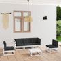 Voir la diapositive 1 : VIDAXL Salon de jardin 6 pcs avec coussins Bois de pin massif
