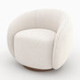 Voir la diapositive 6 : Rendez vous déco Fauteuil pivotant en tissu bouclé blanc-Naya