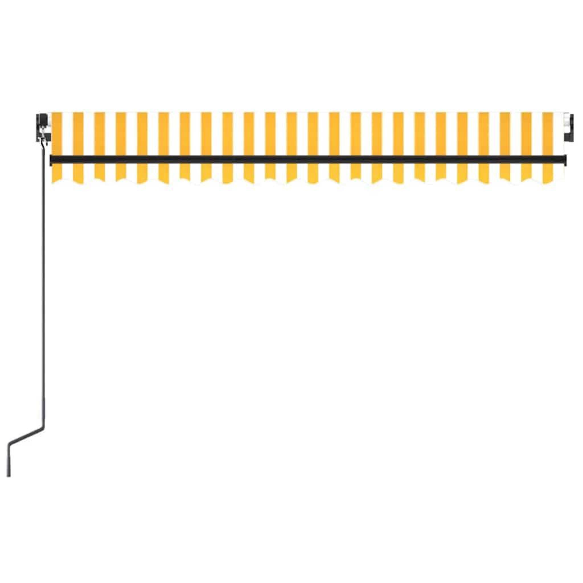 Voir la diapositive 4 : VIDAXL Auvent manuel retractable avec LED 450x300 cm Jaune et blanc